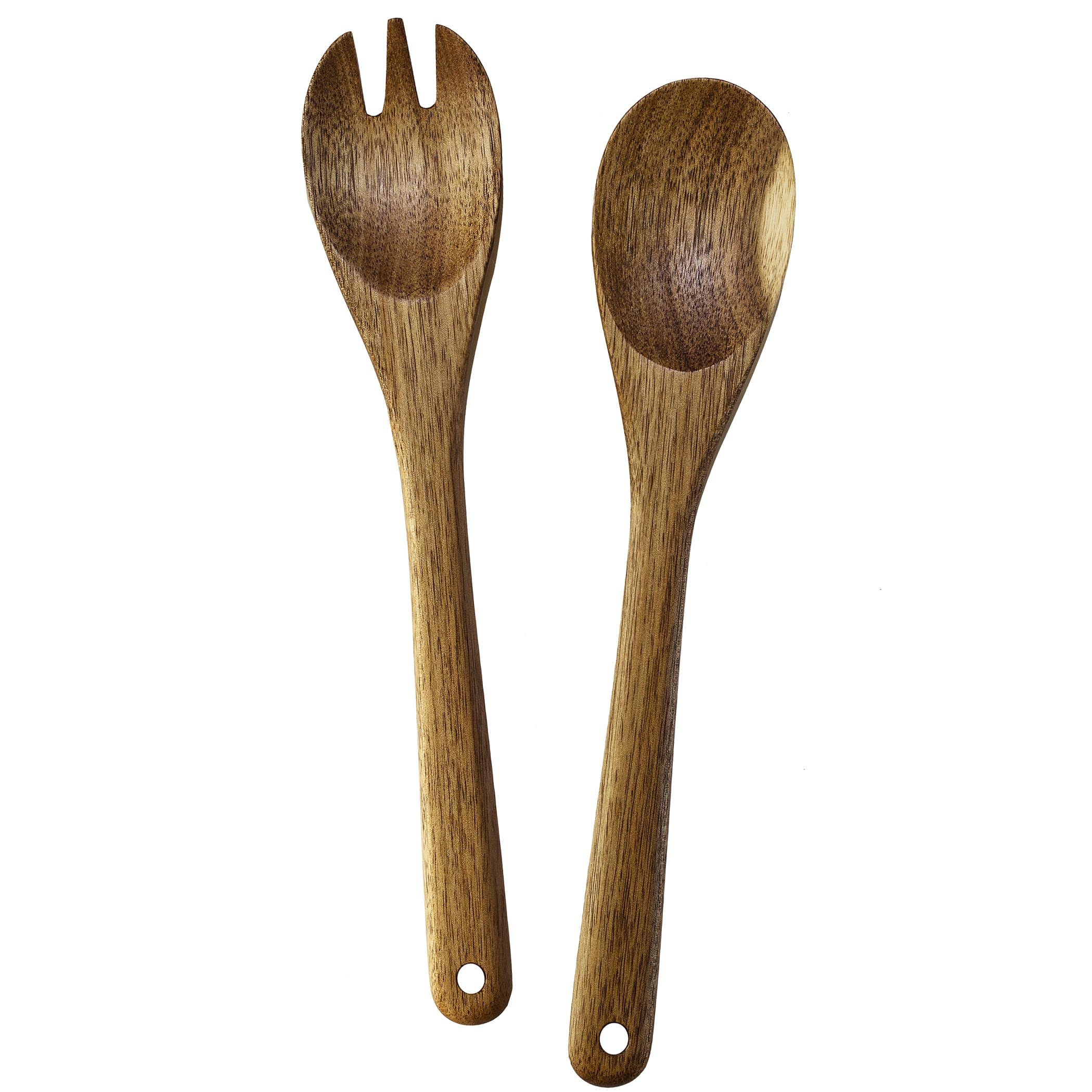 Amazon.com | TB Home Acacia Wood Salad Serving Set, Salad Spoon